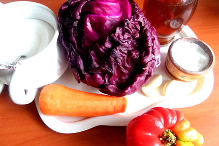 Салат на скорую руку из красной капусты: шаг 1