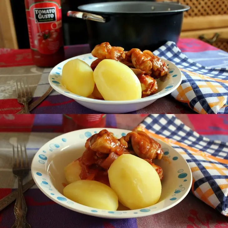 Курица в южно-итальянском стиле с отварным картофелем: шаг 6