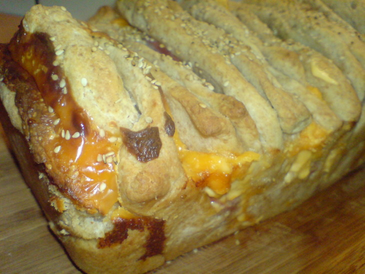 Monte-cristo bread//закусочный хлеб с ветчиной и сыром: шаг 7
