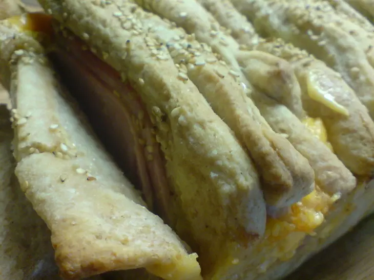 Monte-cristo bread//закусочный хлеб с ветчиной и сыром: шаг 9