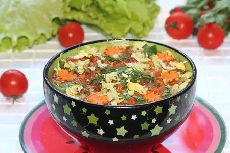 Овощное рагу из кабачков с капустой, морковью и томатным соусом: шаг 8