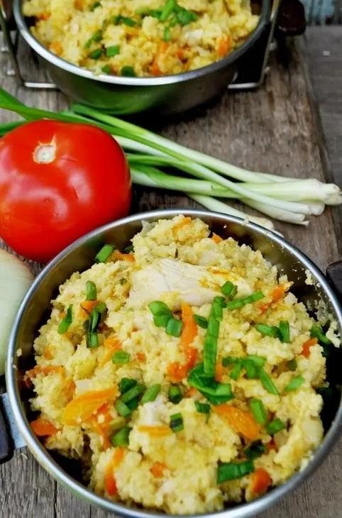 Каша из пшена с курицей и овощами.: шаг 7