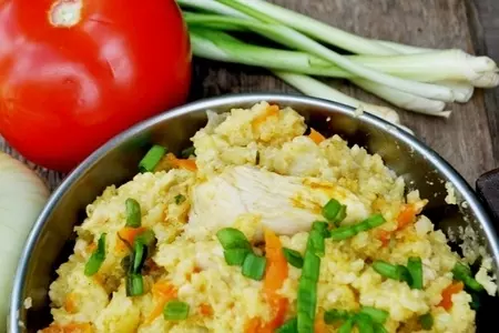 Каша из пшена с курицей и овощами.: шаг 7