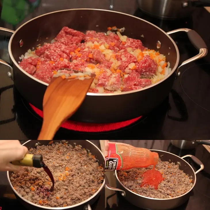 Лазанья с мясным соусом и томатами: шаг 2