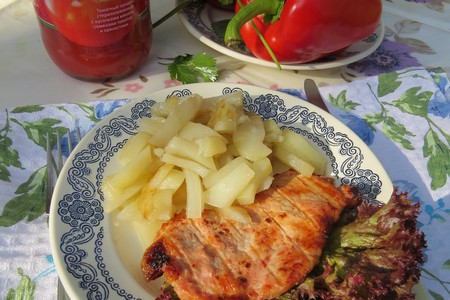 Удачный ужин: отбивные – гриль в томатном маринаде с жареной картошечкой: шаг 6