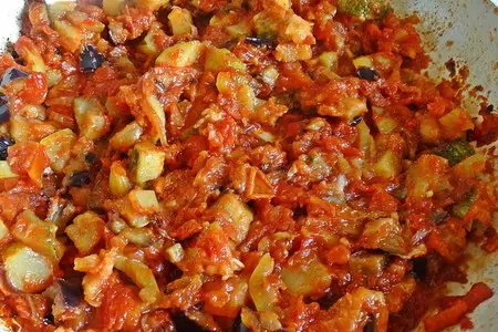 Жареная полента с овощами: шаг 6