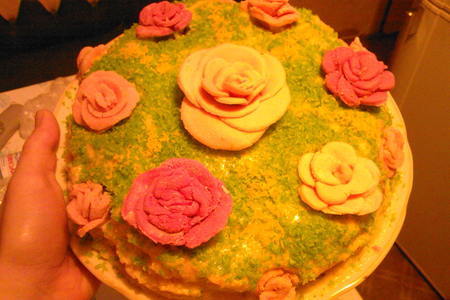 Торт "цветочная поляна": шаг 8