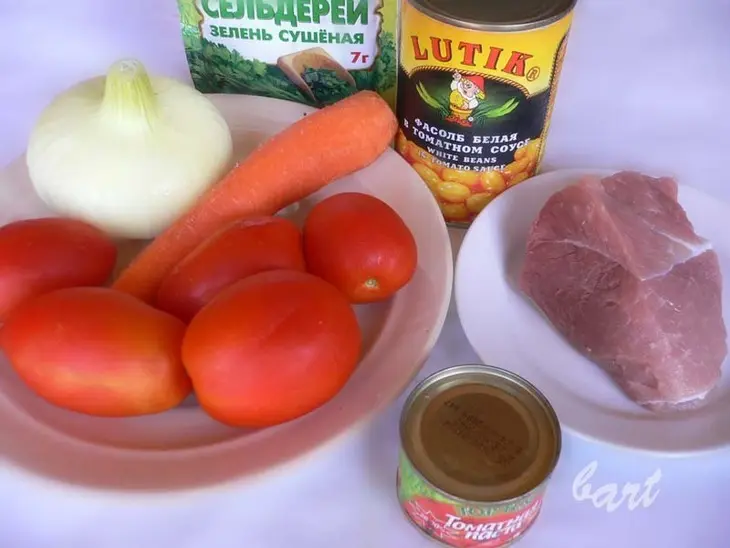 Тосканский фасолевый суп с мясом.: шаг 1