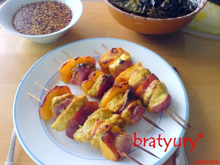 Шашлык из курицы с персиками: шаг 5
