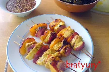 Шашлык из курицы с персиками: шаг 5