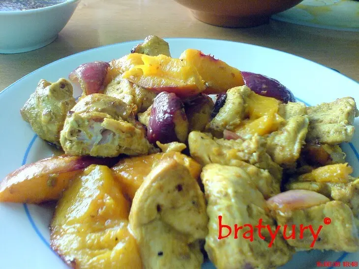 Шашлык из курицы с персиками: шаг 6