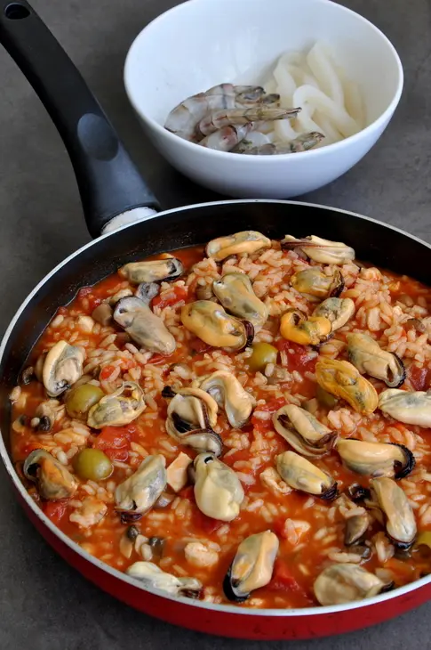 Паэлья с морепродуктами и курицей 2 (shellfish and chicken paella): шаг 13