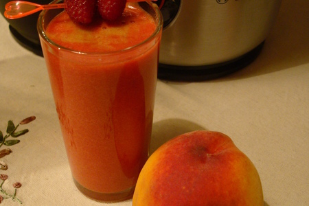 Персиковый сок с малиной: шаг 6
