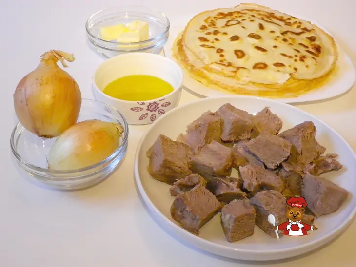 Блинчики с мясом рецепт для мясорубки oursson: шаг 1