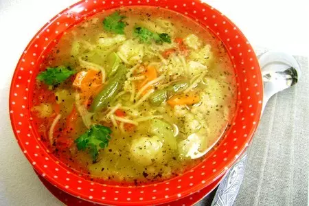 Супчик-голубчик с курочкой,  овощами и вермишелью.: шаг 4