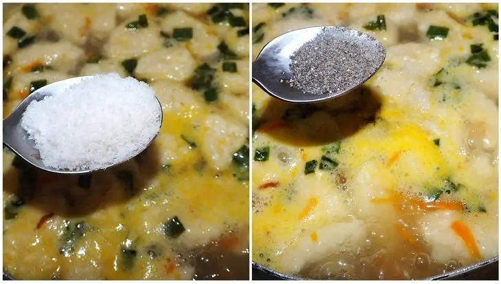 Супчик с сосисками и сырными клецками: шаг 6