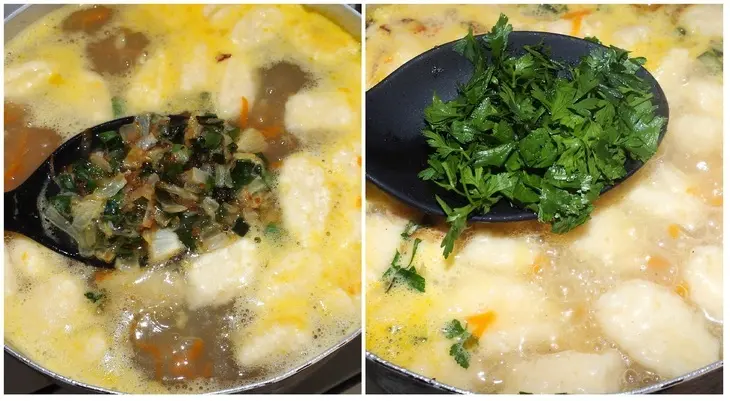 Супчик с сосисками и сырными клецками: шаг 7