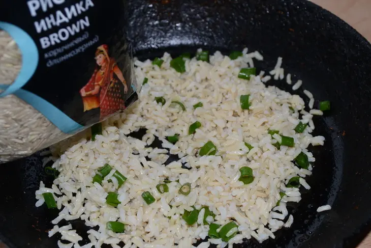 Khao phad - рис с омлетом: шаг 4