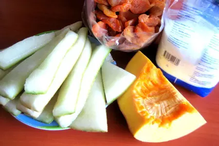 Варенье из дыни,тыквы и кураги: шаг 1
