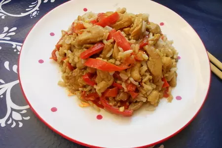 Курочка по-тайски в пряном соево-медовом соусе с рисом: шаг 8