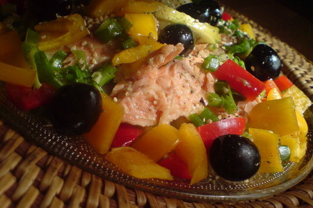 Салат с морской форелью и овощами: шаг 5