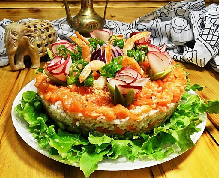 Праздничный рисовый торт по-тайски: шаг 8