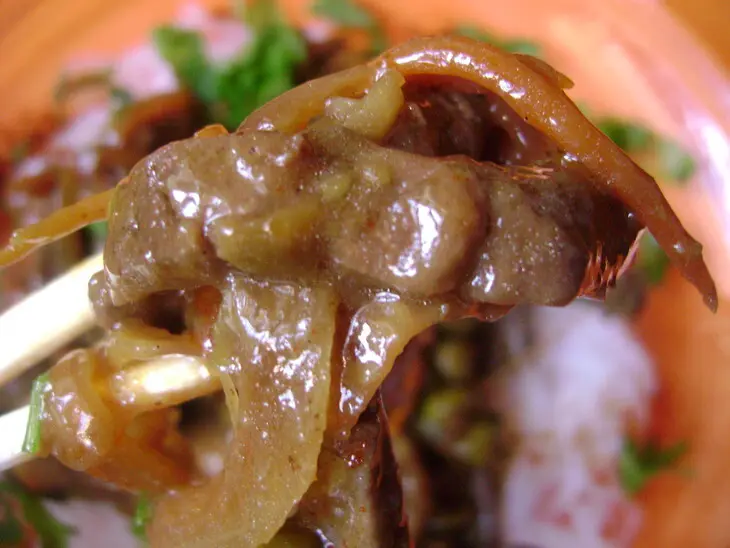 Стир -фрай из печени с грибами и овощами.: шаг 7