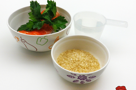 Рецепт риса с лососем  для детского блендера пароварки oursson bl1060hsd : шаг 2
