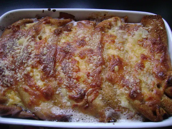 Блинчики по-пикардийски с грибами, сыром и ветчиной.: шаг 5
