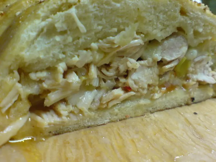 Датская закусочная плетёнка  с мясом индейки и сыром: шаг 9