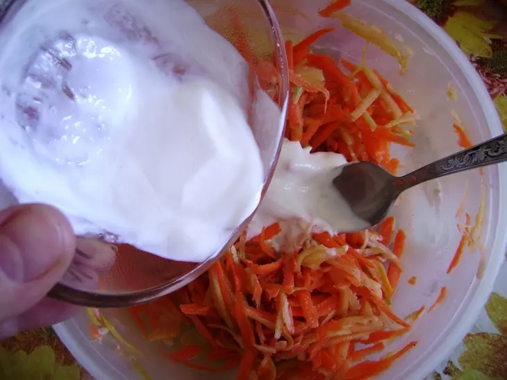 Салат из моркови и тыквы со сливочной заправкой.: шаг 4
