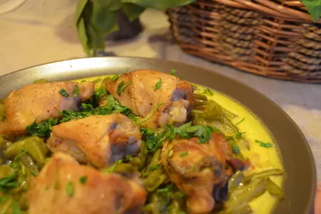 Борани с курицей и спаржевой фасолью по-армянски: шаг 7