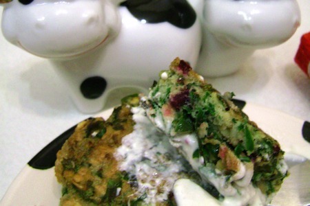 Зеленые овсяные ладушки- омлетушки к веселому завтраку.: шаг 7