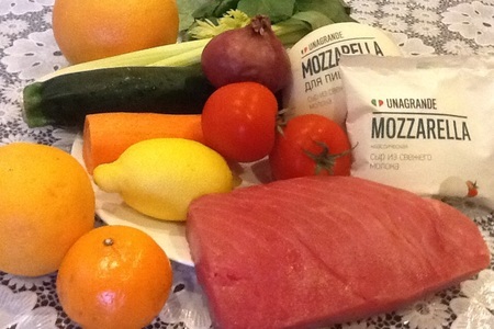 Мильфей из тунца с помидорами конфи и хрустящим базиликом в креме из моцареллы unagrande: шаг 1