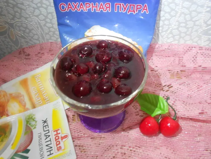 Вишневый кисель со сметанным желе: шаг 7