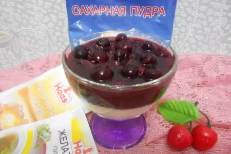 Вишневый кисель со сметанным желе: шаг 8