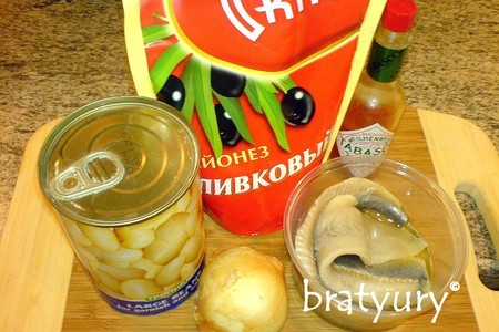 Салат из селёдки с фасолью по рецепту илоночка: шаг 1