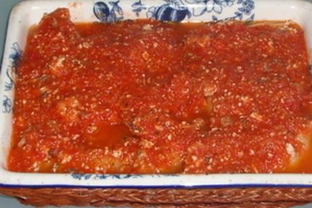 Ракушки фаршированные под томатным соусом: шаг 3