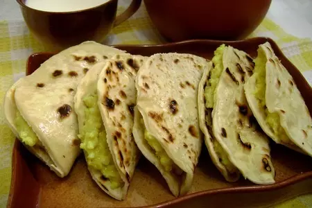 Кыстыбый с пшенной кашей - татарская кухня: шаг 5