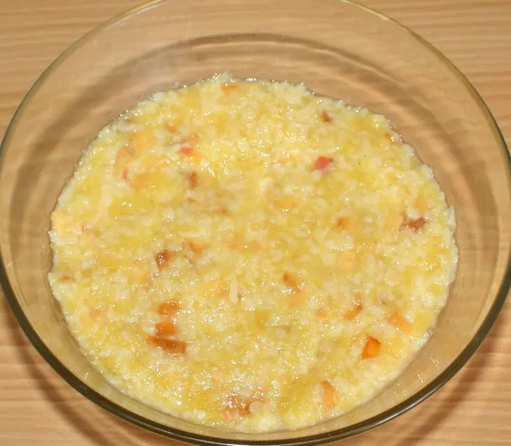 Тыквенное суфле с пшенными хлопьями и персиком: шаг 7