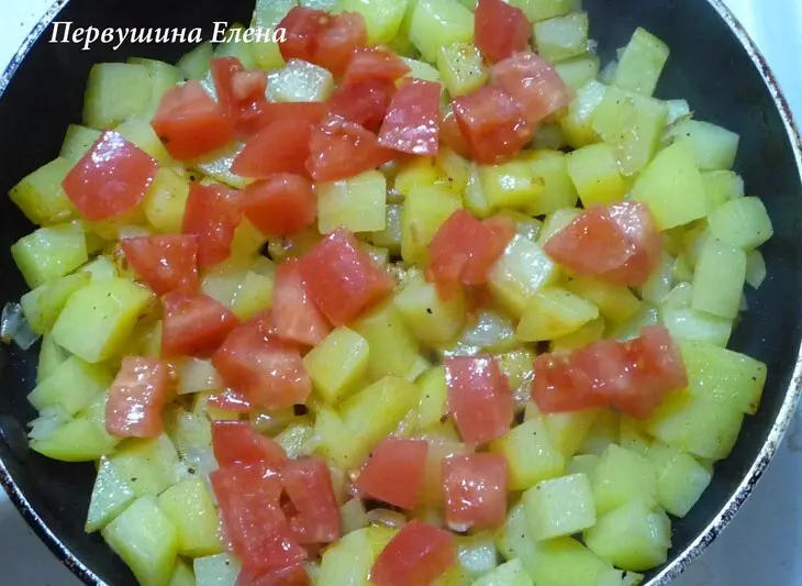 Картофельная тортилья с помидорами и отрубями: шаг 8