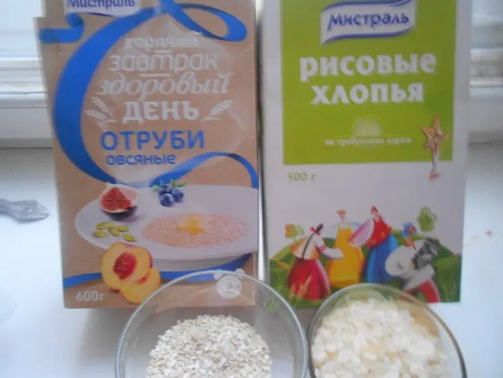 Рисово-овсяные маффины с черникой: шаг 1