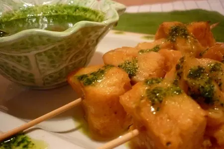 Шашлык из трески с зелёным соусом: шаг 7