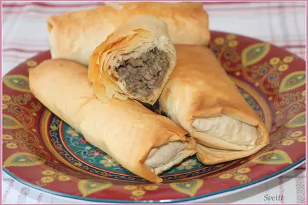 Бурекасы с рубленой говядиной и печеными баклажанами: шаг 9