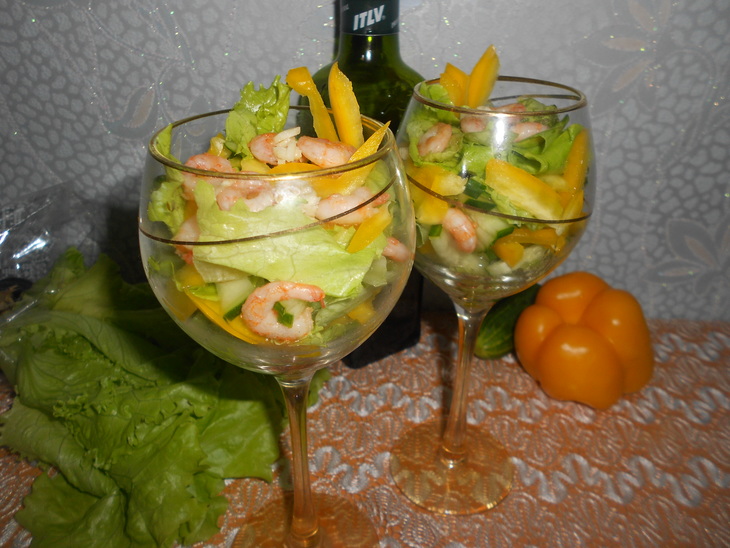 Салат-коктейль с креветками и овощами: шаг 4