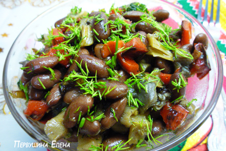 Теплый грибной салат с красной фасолью и острой заправкой: шаг 10