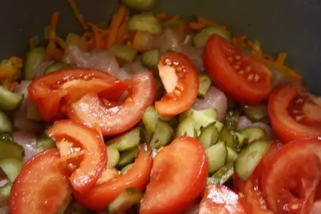 Азу из курицы с гречкой.: шаг 5