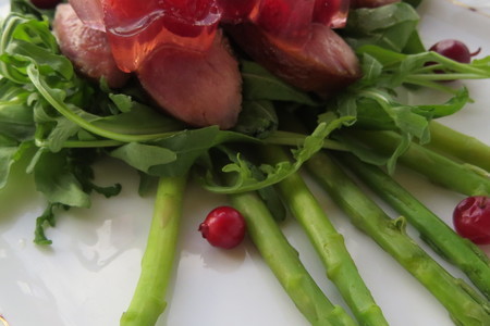 Салат  из утки с ягодным желе на подушке из руколлы: шаг 8