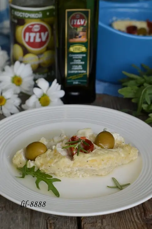 Творожная запеканка с оливками, вялеными томатами и розмарином: шаг 4