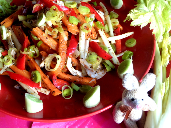 Салат с запечённой морковковью и курицей: шаг 9